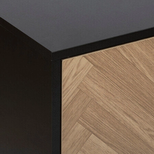 Komoda Mix`n Door Chevrons černá s rybí kostí 6 skříněk moderní do obýváku 5five